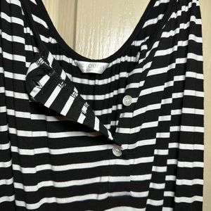 Maternity/ nursing dress. Size large. Black and white stripes maternity dress.